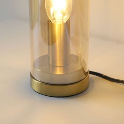JUST LIGHT. 14006-27 - Galda lampa BOTTLE 1xE14/25W/230V bēša/dūmaina