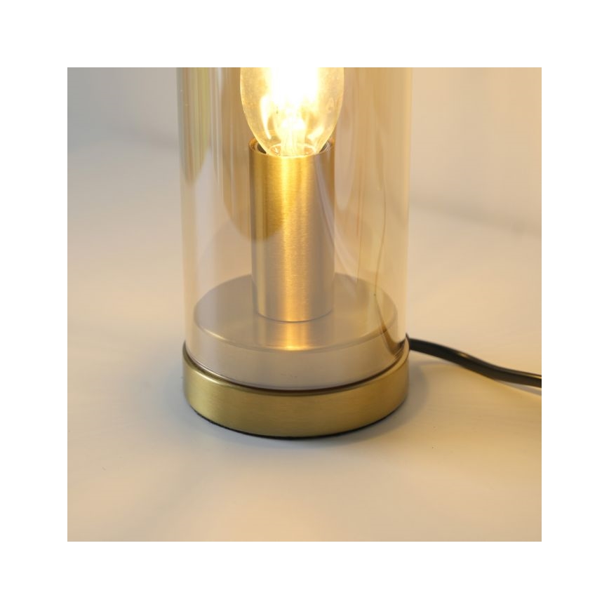 JUST LIGHT. 14006-27 - Galda lampa BOTTLE 1xE14/25W/230V bēša/dūmaina
