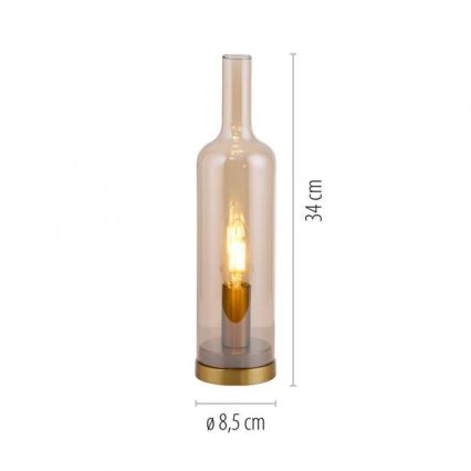 JUST LIGHT. 14006-27 - Galda lampa BOTTLE 1xE14/25W/230V bēša/dūmaina