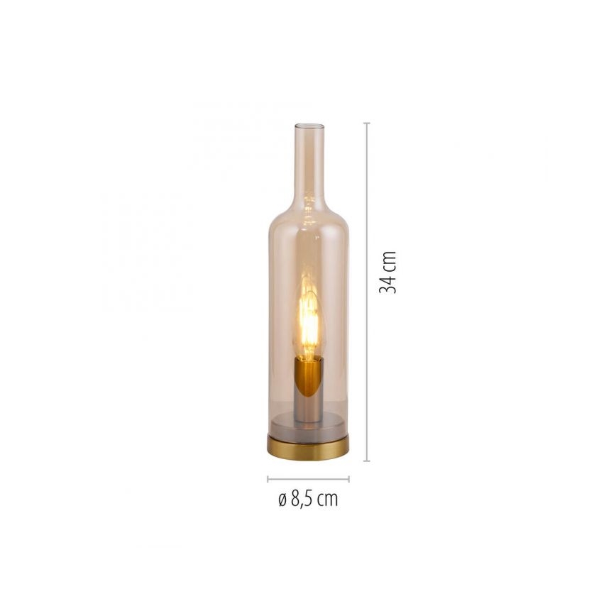 JUST LIGHT. 14006-27 - Galda lampa BOTTLE 1xE14/25W/230V bēša/dūmaina