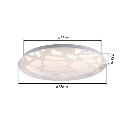 JUST LIGHT. 14009-16 - LED regulējams griestu gaismeklis ART PLAFO LED/20W/230V 2700-6500K Ø 38 cm balts + tālvadības pults