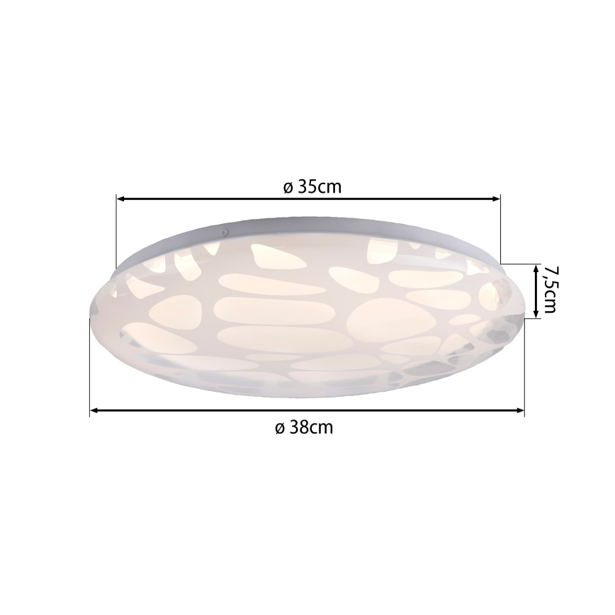 JUST LIGHT. 14009-16 - LED regulējams griestu gaismeklis ART PLAFO LED/20W/230V 2700-6500K Ø 38 cm balts + tālvadības pults