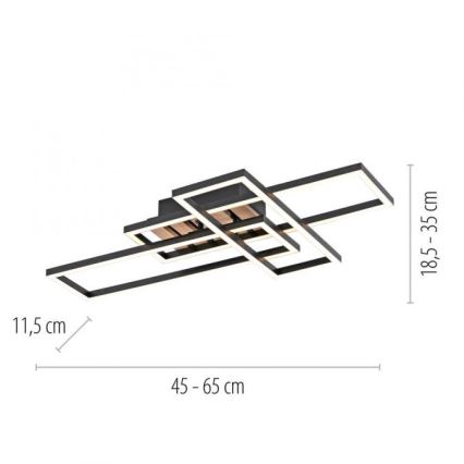 JUST LIGHT. 14051-79 - LED griestu gaismeklis AKUSTIKA LED/20,5W/230V ozols/melns