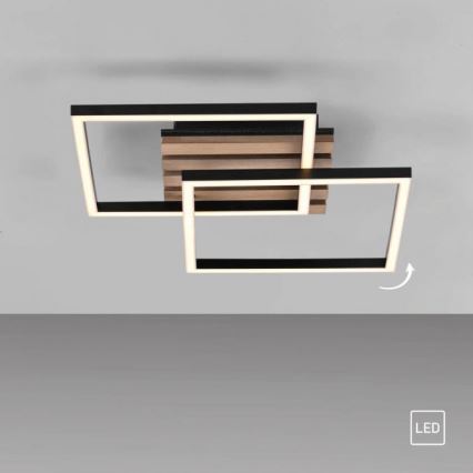 JUST LIGHT. 14053-79 - LED griestu gaismeklis AKUSTIKA LED/15W/230V ozols/melna