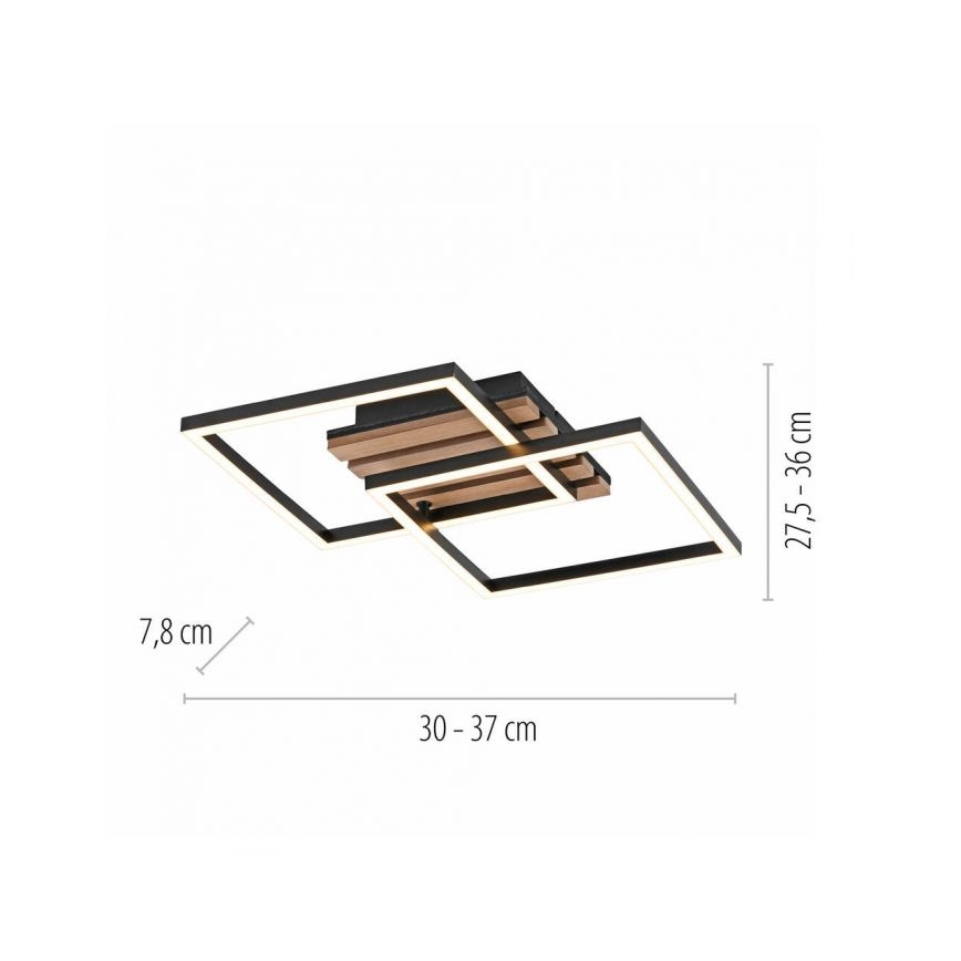 JUST LIGHT. 14053-79 - LED griestu gaismeklis AKUSTIKA LED/15W/230V ozols/melna