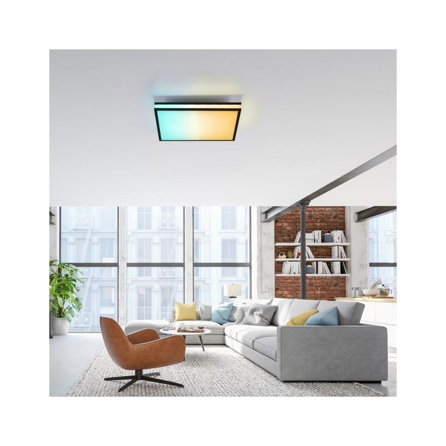 JUST LIGHT. 14110-18 - LED RGBW Aptumšojama griestu lampa MARIO BLACK LED/19,5W/230V 2700-5000K + tālvadības pults