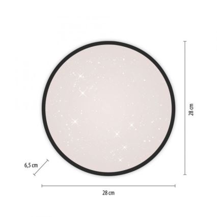 JUST LIGHT. 14293-18 - LED Aptumšojama griestu lampa KYLE LED/10W/230V d. 28 cm melna