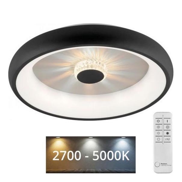 JUST LIGHT. 14384-18 - LED Aptumšojama griestu lampa VERTIGO LED/29W/230V 2700-5000K melna + tālvadības pults