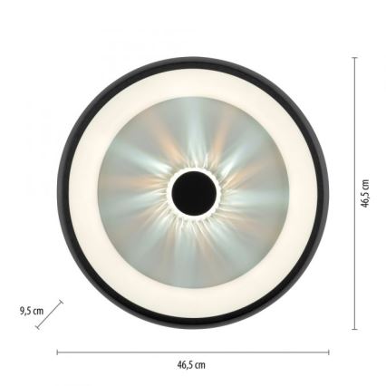 JUST LIGHT. 14384-18 - LED Aptumšojama griestu lampa VERTIGO LED/29W/230V 2700-5000K melna + tālvadības pults