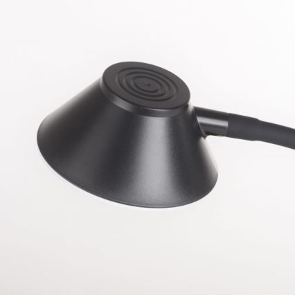 JUST LIGHT. 14414-18 - LED Reglējama fleksibla pieskāriena galda lampa ar bezvadu uzlādi PUCKI LED/4,5W/230V melnā