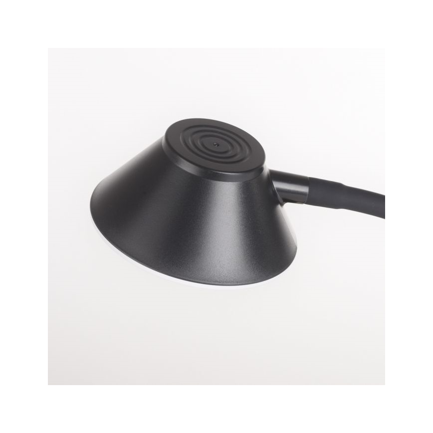 JUST LIGHT. 14414-18 - LED Reglējama fleksibla pieskāriena galda lampa ar bezvadu uzlādi PUCKI LED/4,5W/230V melnā