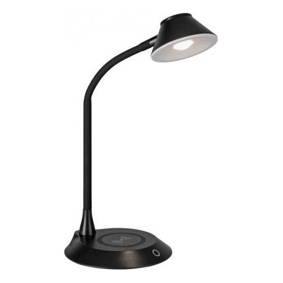 JUST LIGHT. 14414-18 - LED Reglējama fleksibla pieskāriena galda lampa ar bezvadu uzlādi PUCKI LED/4,5W/230V melnā