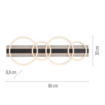 JUST LIGHT. 14426-21 - LED griestu gaismeklis CICHIO LED/37W/230V + LED/9,5W 30x86 cm melns