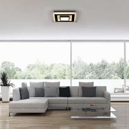 JUST LIGHT. 14439-21 - LED griestu gaismeklis CICHIO LED/18,5W/230V + LED/9W 40x40 cm melns