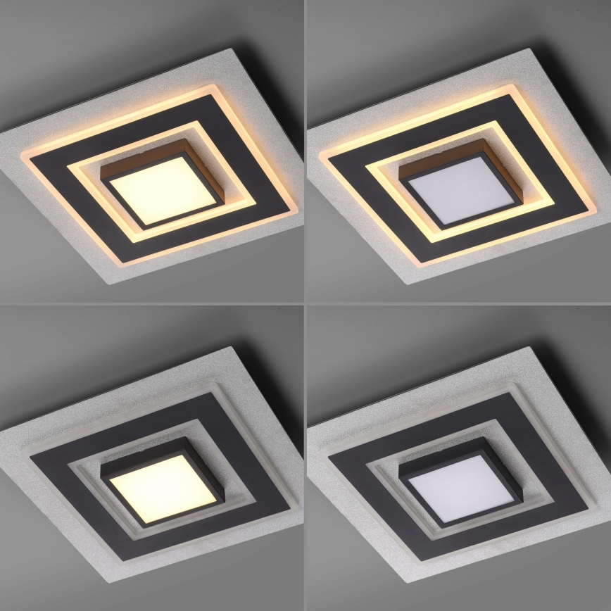 JUST LIGHT. 14439-21 - LED griestu gaismeklis CICHIO LED/18,5W/230V + LED/9W 40x40 cm melns