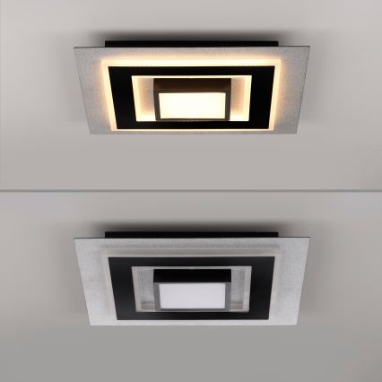 JUST LIGHT. 14439-21 - LED griestu gaismeklis CICHIO LED/18,5W/230V + LED/9W 40x40 cm melns