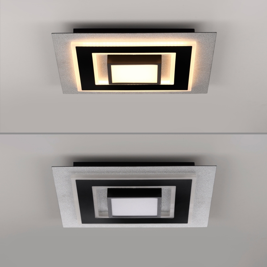 JUST LIGHT. 14439-21 - LED griestu gaismeklis CICHIO LED/18,5W/230V + LED/9W 40x40 cm melns