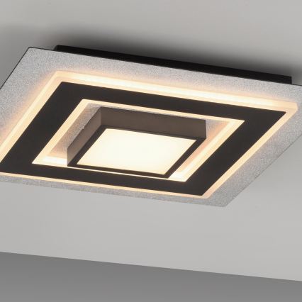 JUST LIGHT. 14439-21 - LED griestu gaismeklis CICHIO LED/18,5W/230V + LED/9W 40x40 cm melns