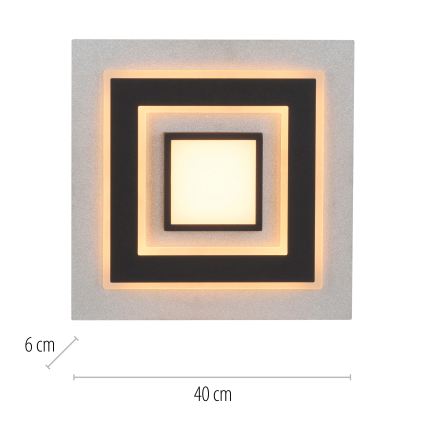JUST LIGHT. 14439-21 - LED griestu gaismeklis CICHIO LED/18,5W/230V + LED/9W 40x40 cm melns