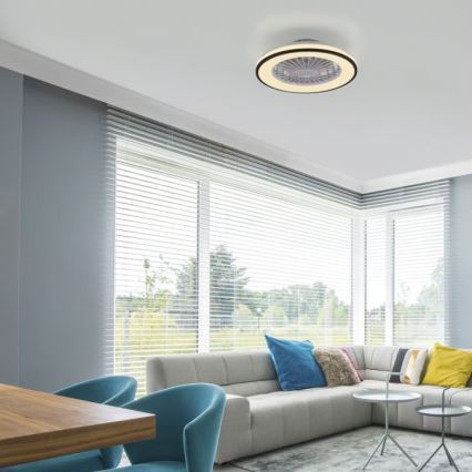JUST LIGHT. 14447-18 - LED RGBW Regulējams griestu ventilators ar gaismu LENO LED/44W/230V 3000-6500K diametrs 48,6 cm balts + tālvadība