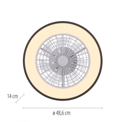 JUST LIGHT. 14447-18 - LED RGBW Regulējams griestu ventilators ar gaismu LENO LED/44W/230V 3000-6500K diametrs 48,6 cm balts + tālvadība