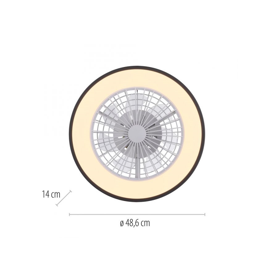 JUST LIGHT. 14447-18 - LED RGBW Regulējams griestu ventilators ar gaismu LENO LED/44W/230V 3000-6500K diametrs 48,6 cm balts + tālvadība