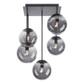 JUST LIGHT. 14602-18 - Lustra ar stieni WIDOW 5xE14/25W/230V melna