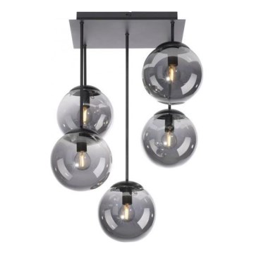JUST LIGHT. 14602-18 - Lustra ar stieni WIDOW 5xE14/25W/230V melna