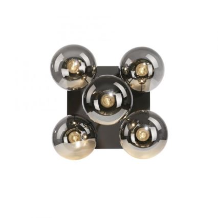 JUST LIGHT. 14602-18 - Lustra ar stieni WIDOW 5xE14/25W/230V melna