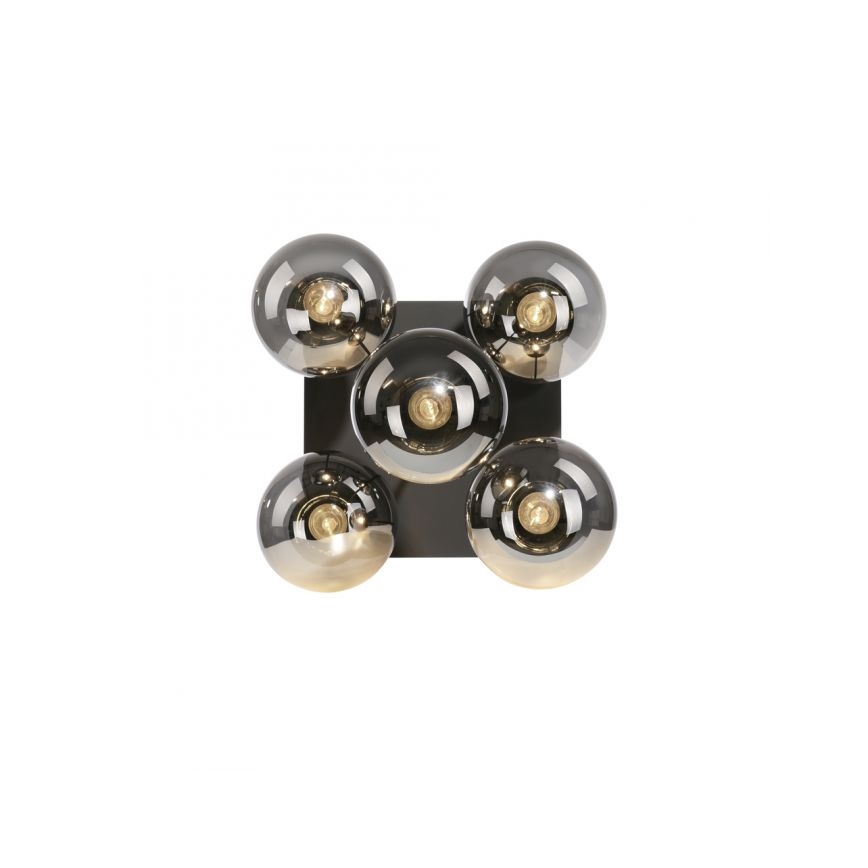 JUST LIGHT. 14602-18 - Lustra ar stieni WIDOW 5xE14/25W/230V melna