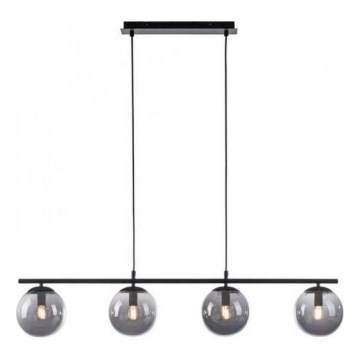 JUST LIGHT. 14604-18 - Lustra ar auklu WIDOW 4xE14/25W/230V melna