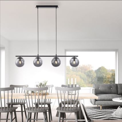 JUST LIGHT. 14604-18 - Lustra ar auklu WIDOW 4xE14/25W/230V melna