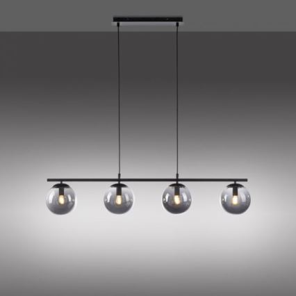 JUST LIGHT. 14604-18 - Lustra ar auklu WIDOW 4xE14/25W/230V melna