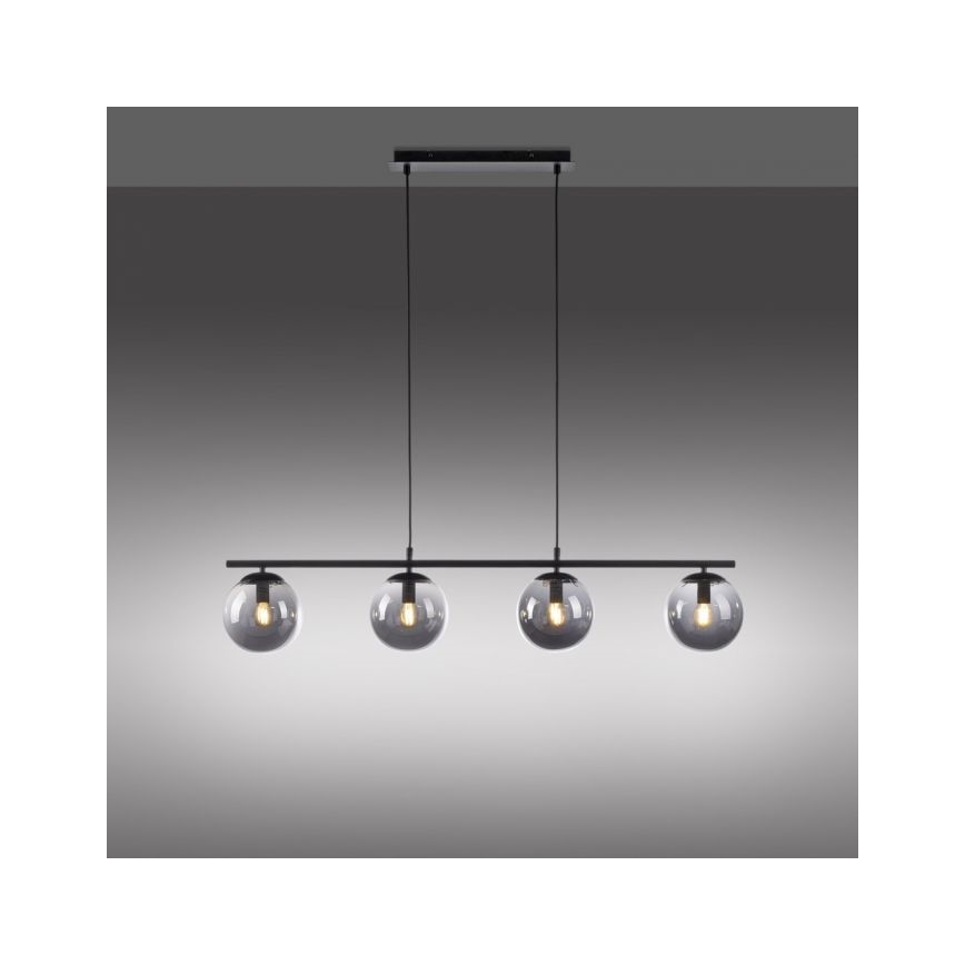 JUST LIGHT. 14604-18 - Lustra ar auklu WIDOW 4xE14/25W/230V melna