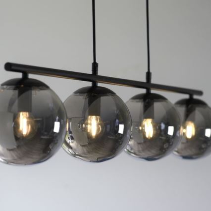 JUST LIGHT. 14604-18 - Lustra ar auklu WIDOW 4xE14/25W/230V melna