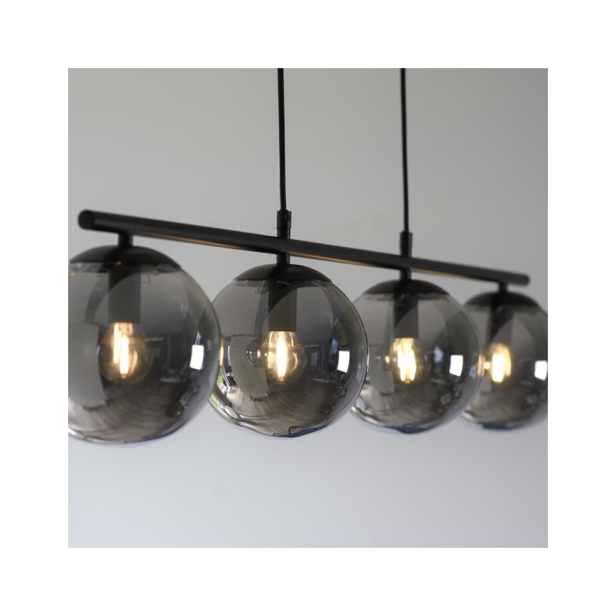 JUST LIGHT. 14604-18 - Lustra ar auklu WIDOW 4xE14/25W/230V melna