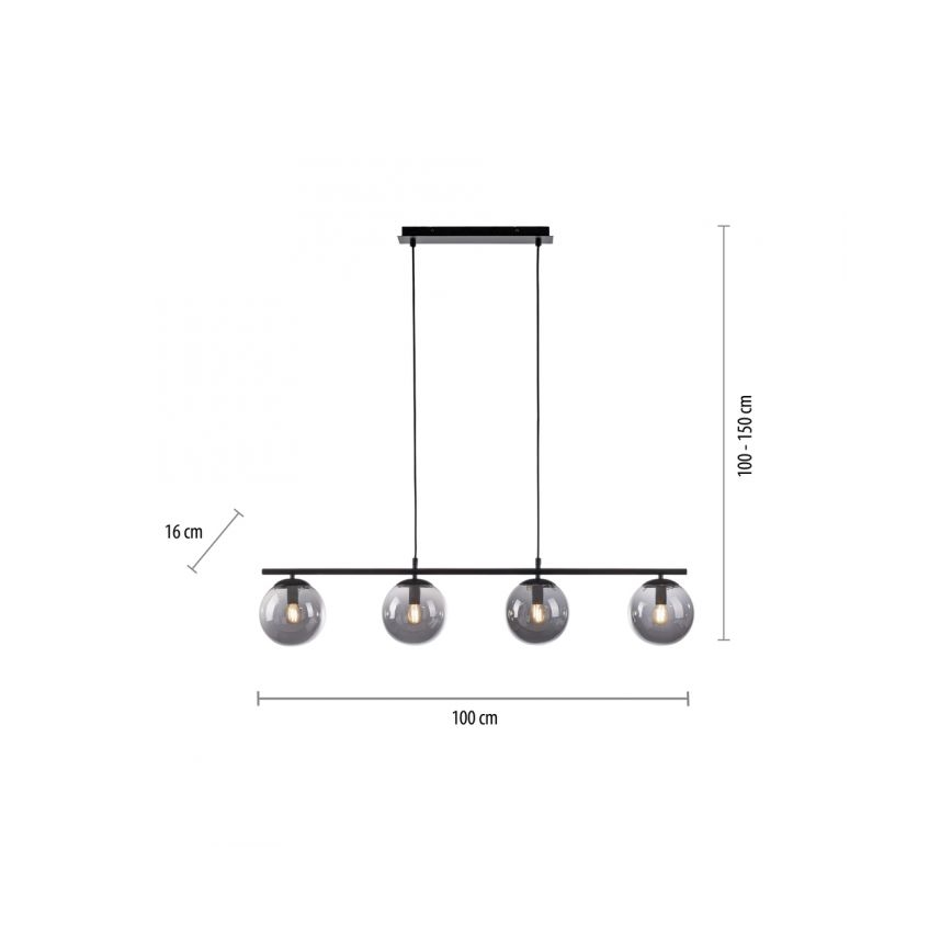 JUST LIGHT. 14604-18 - Lustra ar auklu WIDOW 4xE14/25W/230V melna