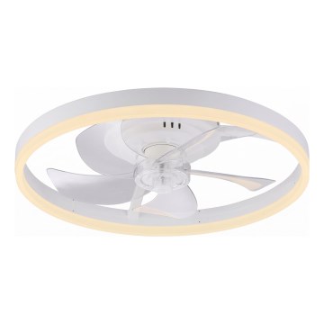 JUST LIGHT. 14624-16 - LED aptumšojams griestu ventilators ar gaismu RITA LED/22W/230V 3000–6000K Ø 50 cm balts + tālvadības pults