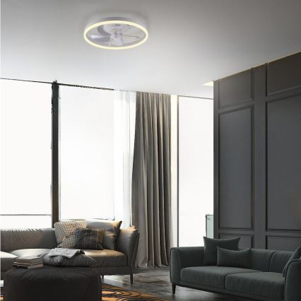 JUST LIGHT. 14624-16 - LED dimējams griestu ventilators ar iebūvētu apgaismojumu RITA LED/22W/230V 3000-6000K Ø 50 cm balts + tālvadība