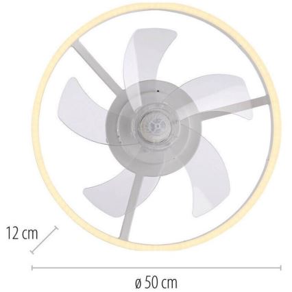 JUST LIGHT. 14624-16 - LED dimējams griestu ventilators ar iebūvētu apgaismojumu RITA LED/22W/230V 3000-6000K Ø 50 cm balts + tālvadība
