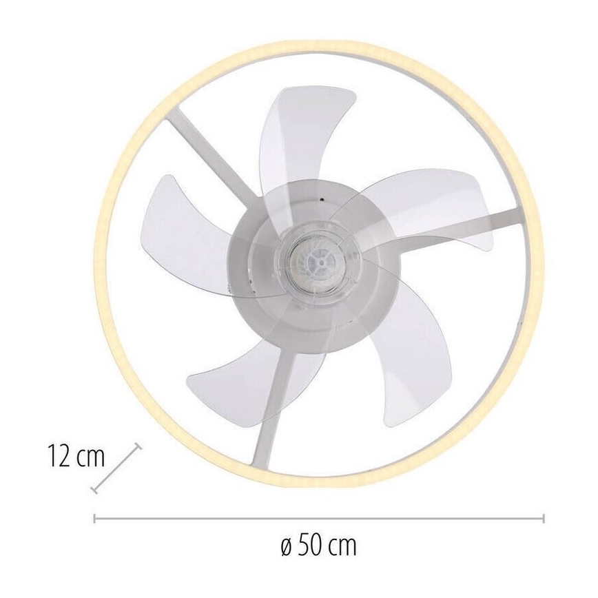 JUST LIGHT. 14624-16 - LED dimējams griestu ventilators ar iebūvētu apgaismojumu RITA LED/22W/230V 3000-6000K Ø 50 cm balts + tālvadība