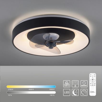 JUST LIGHT. 14644-18 - LED Aptumšojama griestu lampa ar ventilatoru VENIKA LED/36W/230V d. 48,6 cm 2700-5000K + tālvadības pults