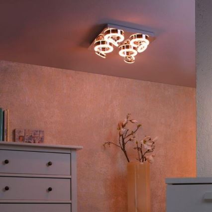 JUST LIGHT. 14662-17 - LED RGBW Aptumšojams starmetis TIM LOLASMART 4xLED/5,9/230V 2700-5000K + tālvadības pults