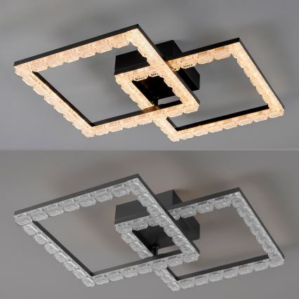 JUST LIGHT. 14732-18 - LED griestu gaismeklis GLITRA LED/17,5W/230V 37,6x37,6 cm melns