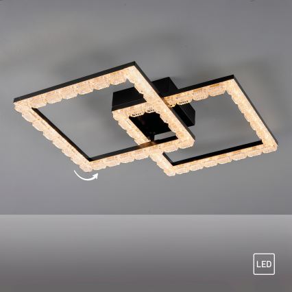 JUST LIGHT. 14732-18 - LED griestu gaismeklis GLITRA LED/17,5W/230V 37,6x37,6 cm melns