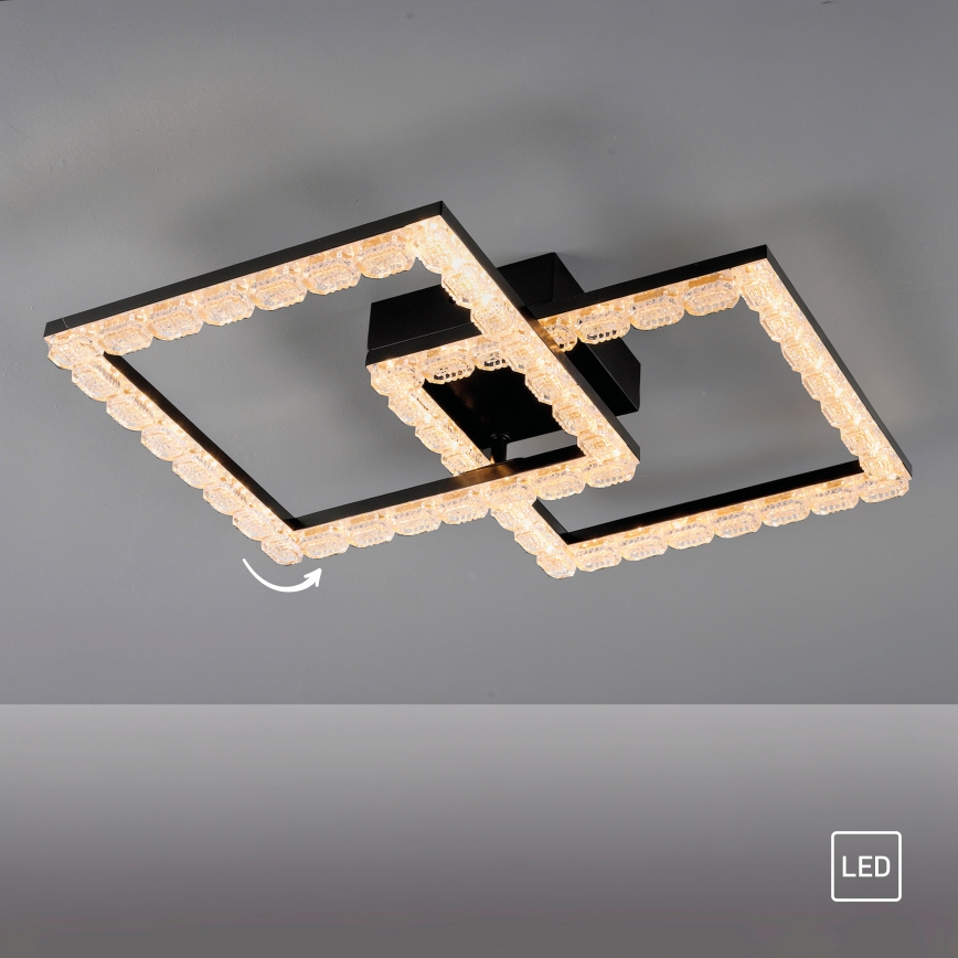 JUST LIGHT. 14732-18 - LED griestu gaismeklis GLITRA LED/17,5W/230V 37,6x37,6 cm melns