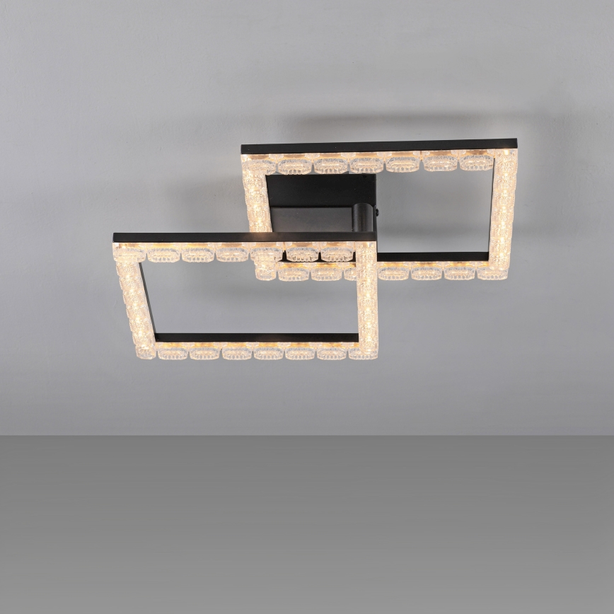 JUST LIGHT. 14732-18 - LED griestu gaismeklis GLITRA LED/17,5W/230V 37,6x37,6 cm melns