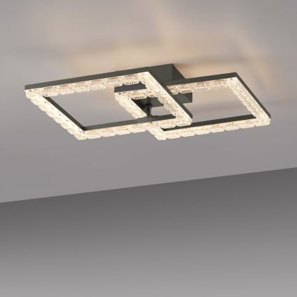 JUST LIGHT. 14732-18 - LED griestu gaismeklis GLITRA LED/17,5W/230V 37,6x37,6 cm melns