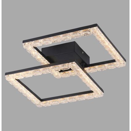 JUST LIGHT. 14732-18 - LED griestu gaismeklis GLITRA LED/17,5W/230V 37,6x37,6 cm melns