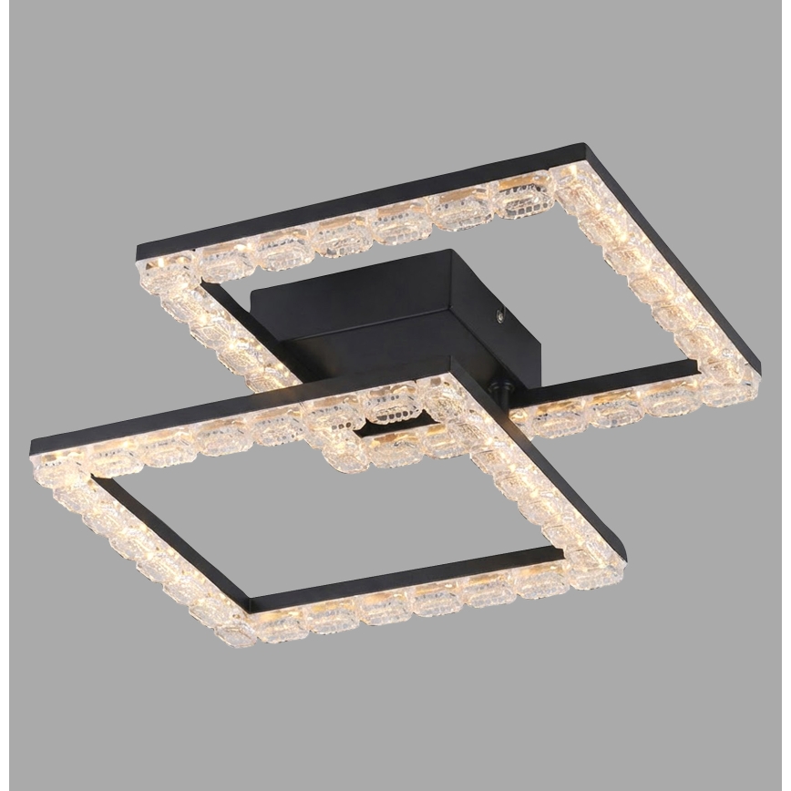 JUST LIGHT. 14732-18 - LED griestu gaismeklis GLITRA LED/17,5W/230V 37,6x37,6 cm melns